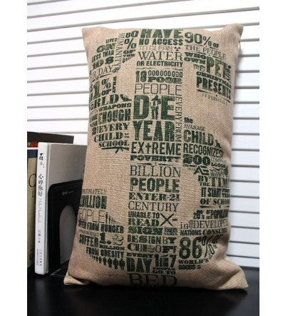 Multi-Element Dollar Words Pillow Case