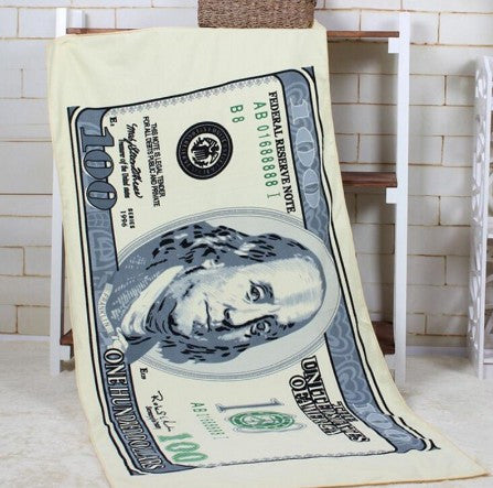 Dollar Pattern One-Side Printed Beach Towel