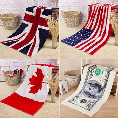 National Flag Print Bath Beach Towel