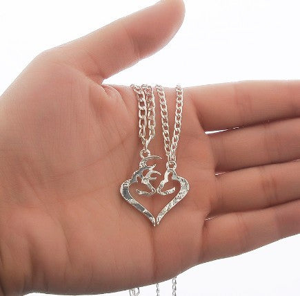 Kissing Broken Half Dollar Set Deer Hunting Jewelry