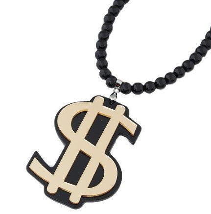 Black Beads Hip Hop Gothic US Dollar Necklaces